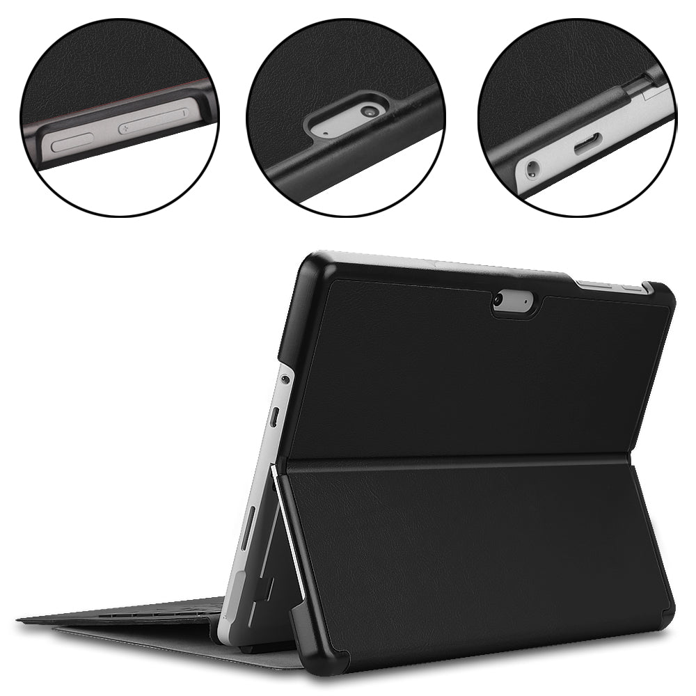 For Microsoft Surface Go/Go 2/Go3 Tri-fold Stand PU Leather + PC Tablet Case Cover with Pen Slot