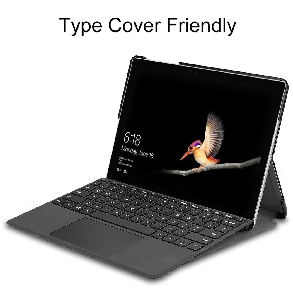 For Microsoft Surface Go/Go 2/Go3 Tri-fold Stand PU Leather + PC Tablet Case Cover with Pen Slot