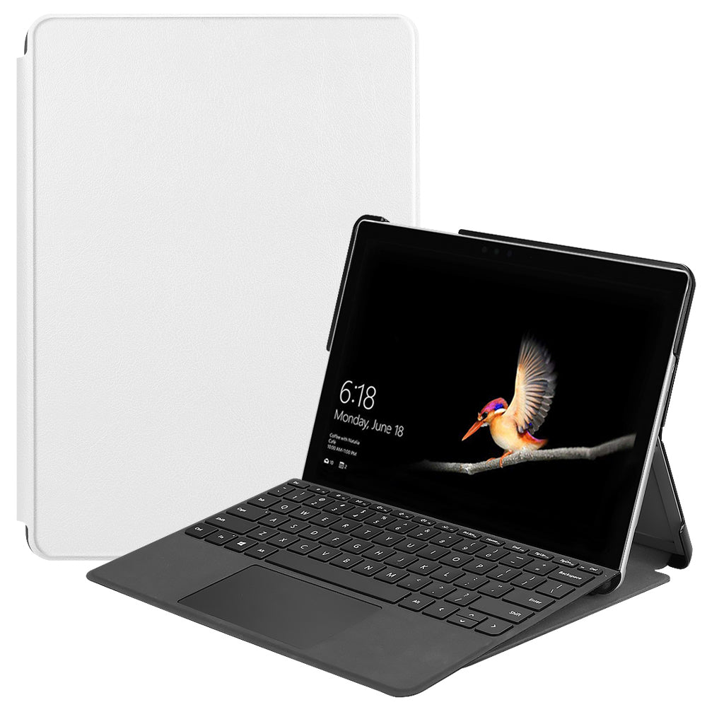 For Microsoft Surface Go/Go 2/Go3 Tri-fold Stand PU Leather + PC Tablet Case Cover with Pen Slot