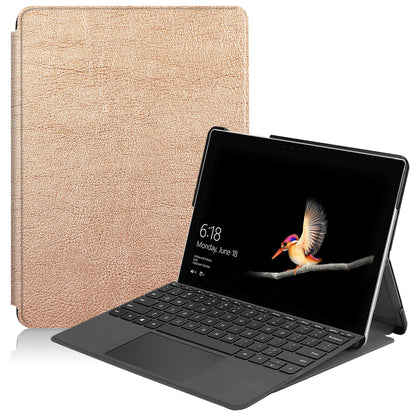 For Microsoft Surface Go/Go 2/Go3 Tri-fold Stand PU Leather + PC Tablet Case Cover with Pen Slot