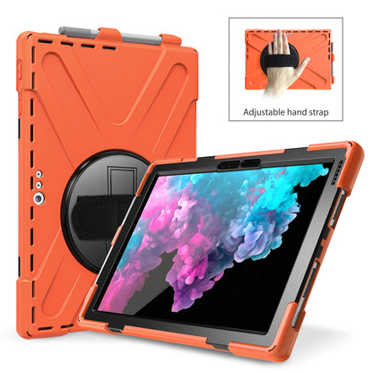 For Microsoft Surface Pro 7 6 5 4 [X-Shape] PC + TPU Combo Case / 360 Degree Swivel Kickstand / Hand Strap and Shoulder Strap