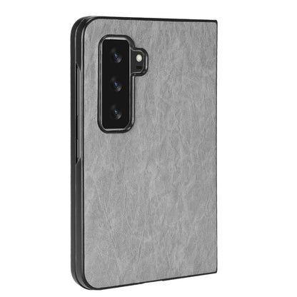 For Microsoft Surface Duo 2 Textured Surface Well-protected PU Leather Coated Hard PC Phone Case