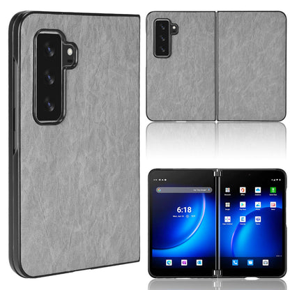 For Microsoft Surface Duo 2 Textured Surface Well-protected PU Leather Coated Hard PC Phone Case