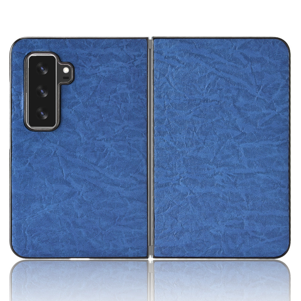 For Microsoft Surface Duo 2 Textured Surface Well-protected PU Leather Coated Hard PC Phone Case