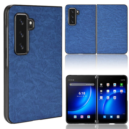 For Microsoft Surface Duo 2 Textured Surface Well-protected PU Leather Coated Hard PC Phone Case