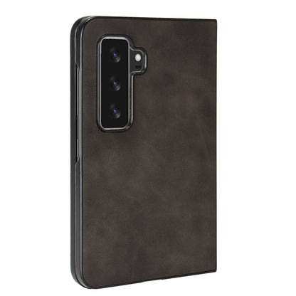 For Microsoft Surface Duo 2 Skin-touch Feeling Anti-drop PU Leather Coated Hard PC Phone Case Cover