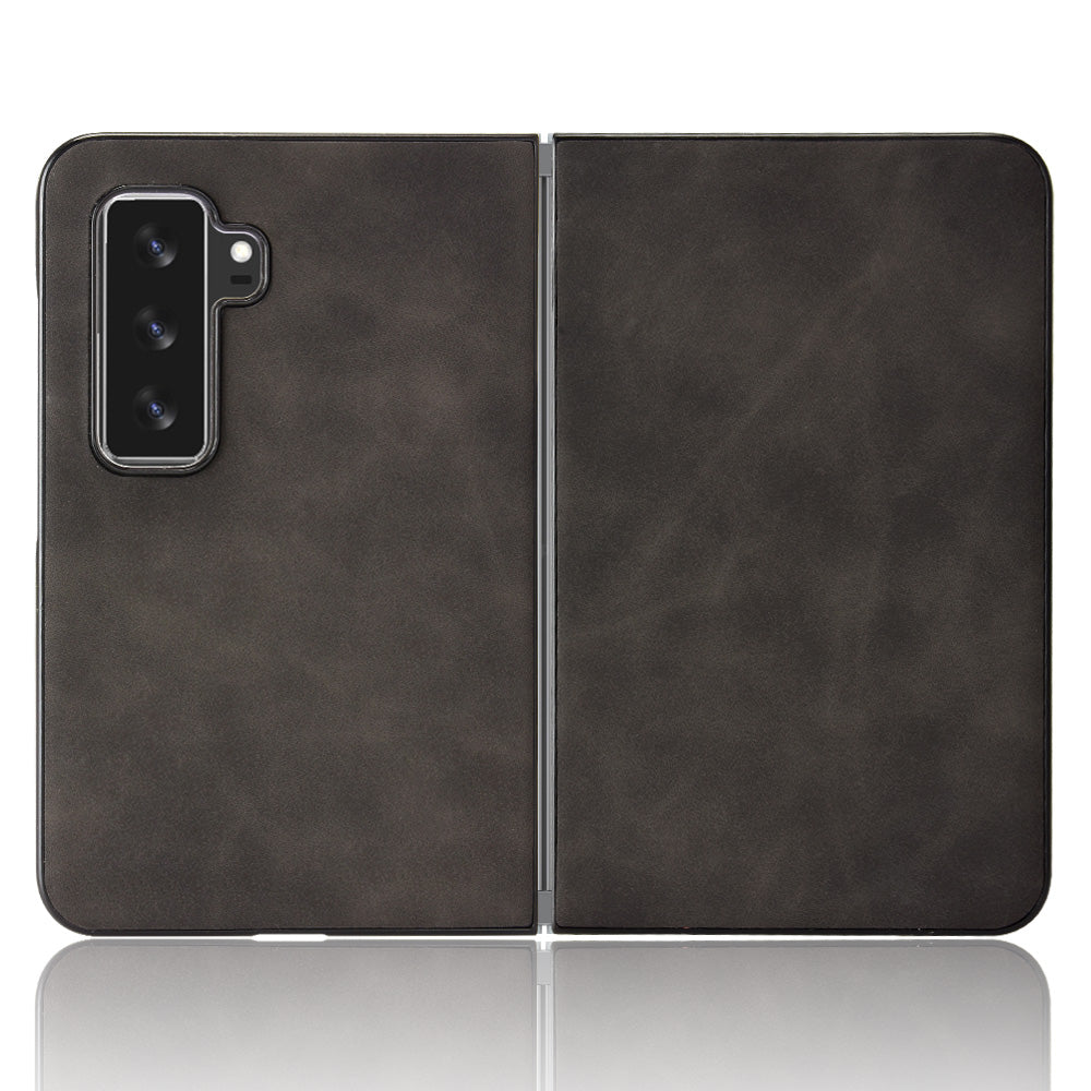 For Microsoft Surface Duo 2 Skin-touch Feeling Anti-drop PU Leather Coated Hard PC Phone Case Cover