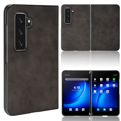 For Microsoft Surface Duo 2 Skin-touch Feeling Anti-drop PU Leather Coated Hard PC Phone Case Cover