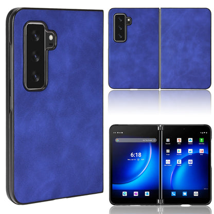 For Microsoft Surface Duo 2 Skin-touch Feeling Anti-drop PU Leather Coated Hard PC Phone Case Cover