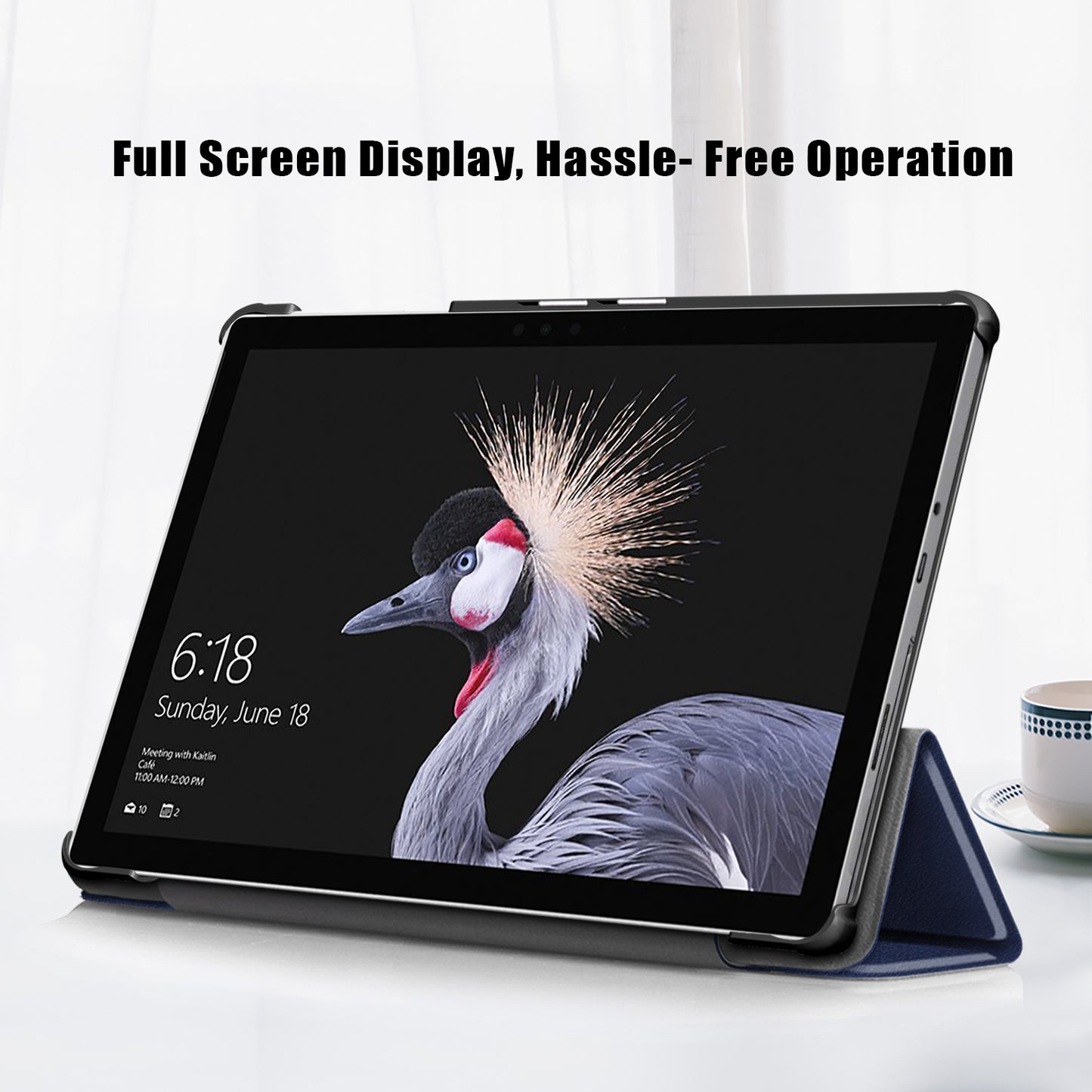 For Microsoft Surface Go3 (2021) Auto Wake / Sleep Premium Tri-Fold Stand PU Leather Slim Light Tablet Case Cover