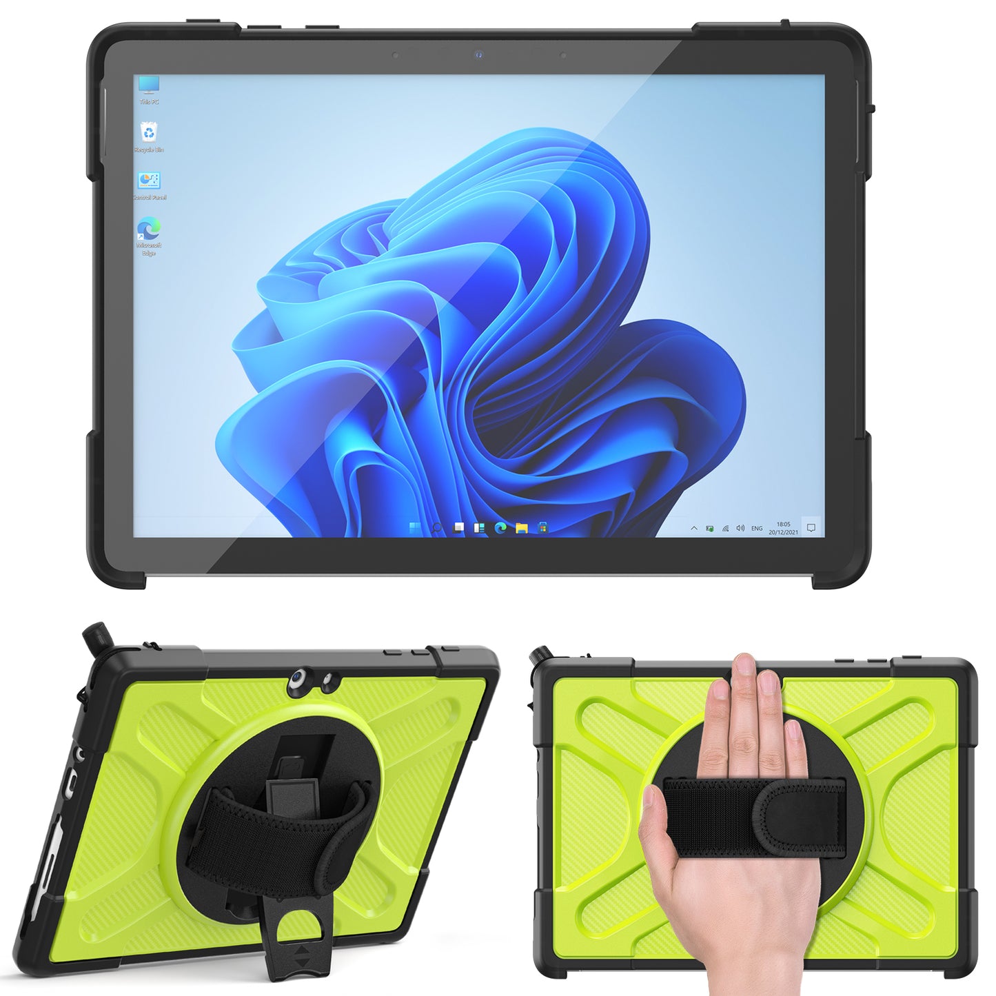 For Microsoft Surface Go/Go 2/Go 3 10.5 inch Tablet Protective Case Kickstand Hand Strap Hard PC + TPU Hybrid Cover