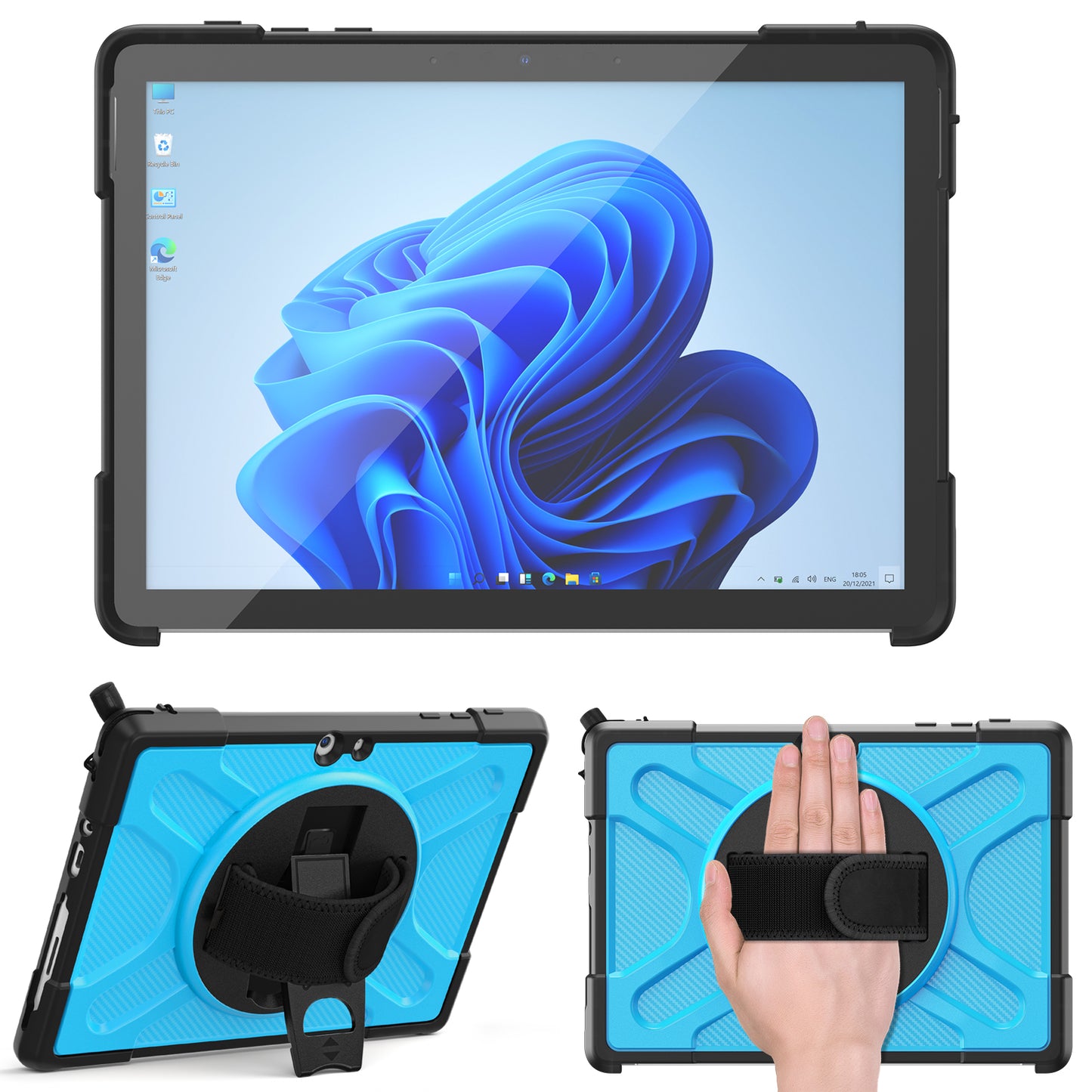 For Microsoft Surface Go/Go 2/Go 3 10.5 inch Tablet Protective Case Kickstand Hand Strap Hard PC + TPU Hybrid Cover