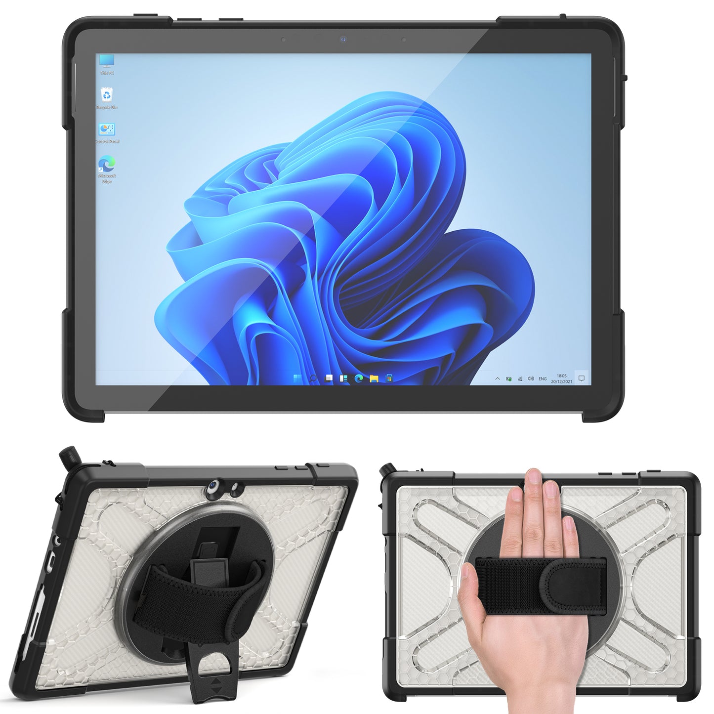 For Microsoft Surface Go/Go 2/Go 3 10.5 inch Tablet Protective Case Kickstand Hand Strap Hard PC + TPU Hybrid Cover