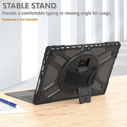 For Microsoft Surface Pro 4/5/6/7/7+ Kickstand Tablet Case Hybrid 2-in-1 Hard PC + TPU Dual Layer Shockproof Cover with Hand Strap