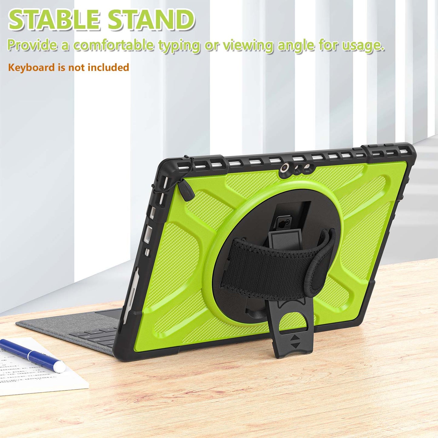 For Microsoft Surface Pro 4/5/6/7/7+ Kickstand Tablet Case Hybrid 2-in-1 Hard PC + TPU Dual Layer Shockproof Cover with Hand Strap