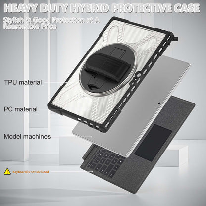 For Microsoft Surface Pro 4/5/6/7/7+ Kickstand Tablet Case Hybrid 2-in-1 Hard PC + TPU Dual Layer Shockproof Cover with Hand Strap