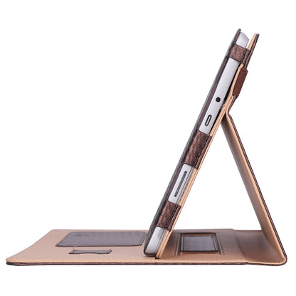 For Microsoft Surface Go 2/3 Carbon Fiber Texture PU Leather Folding Stand Case Card Slots Design Tablet Shell Cover with Hand Band and Pencil Holder