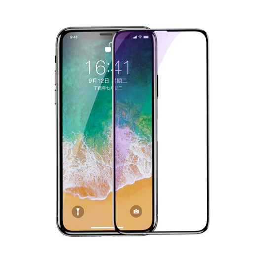 BASEUS Anti-blue-ray 0.3mm 4D Curved Full Glue Full Coverage Tempered Glass Screen Guard Film for iPhone 11 Pro 5.8" (2019) / XS / X/10 5.8 inch