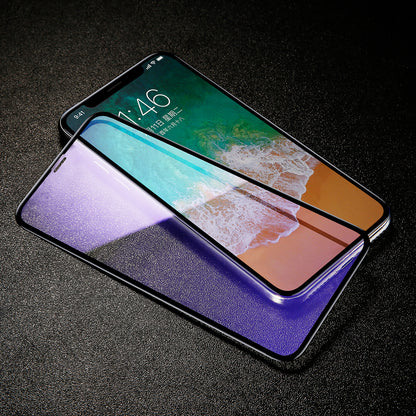 BASEUS Anti-blue-ray 0.3mm 4D Curved Full Glue Full Coverage Tempered Glass Screen Guard Film for iPhone 11 Pro 5.8" (2019) / XS / X/10 5.8 inch