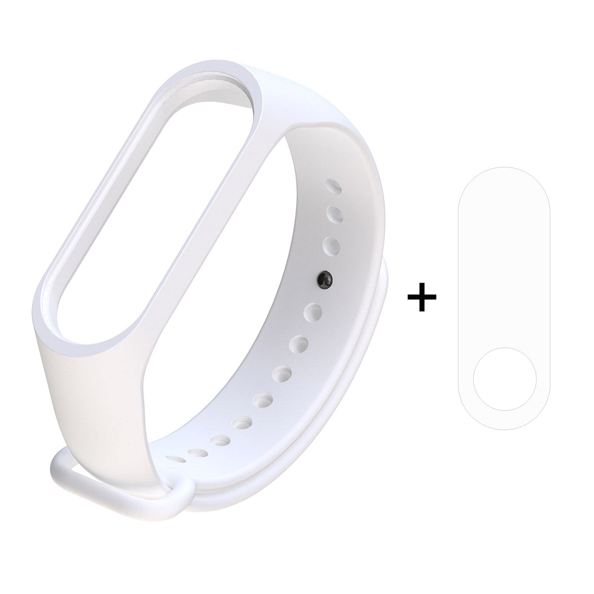 For Xiaomi Mi Smart Band 4 / Mi Band 3 Adjustable Soft Silicone Wrist Watch Strap + Full Covering TPU Screen Protector