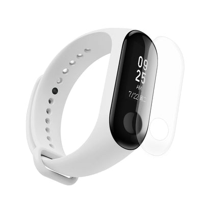 For Xiaomi Mi Smart Band 4 / Mi Band 3 Adjustable Soft Silicone Wrist Watch Strap + Full Covering TPU Screen Protector