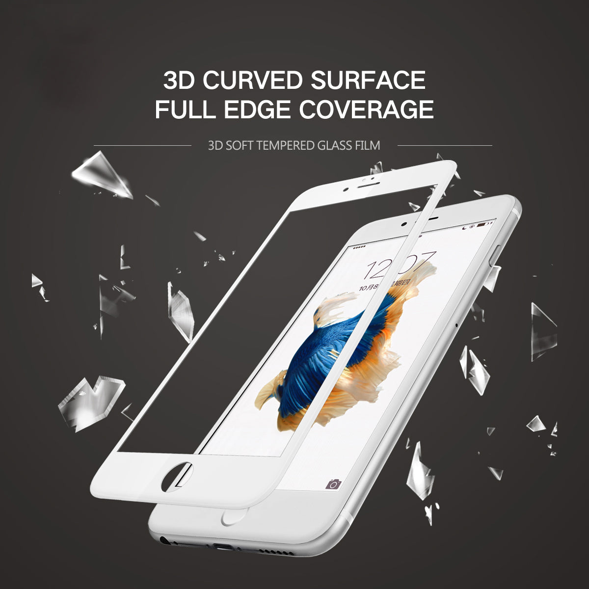 BASEUS 3D Curved Soft PET Full Screen Tempered Glass Protector Guard Film for iPhone 6s/6