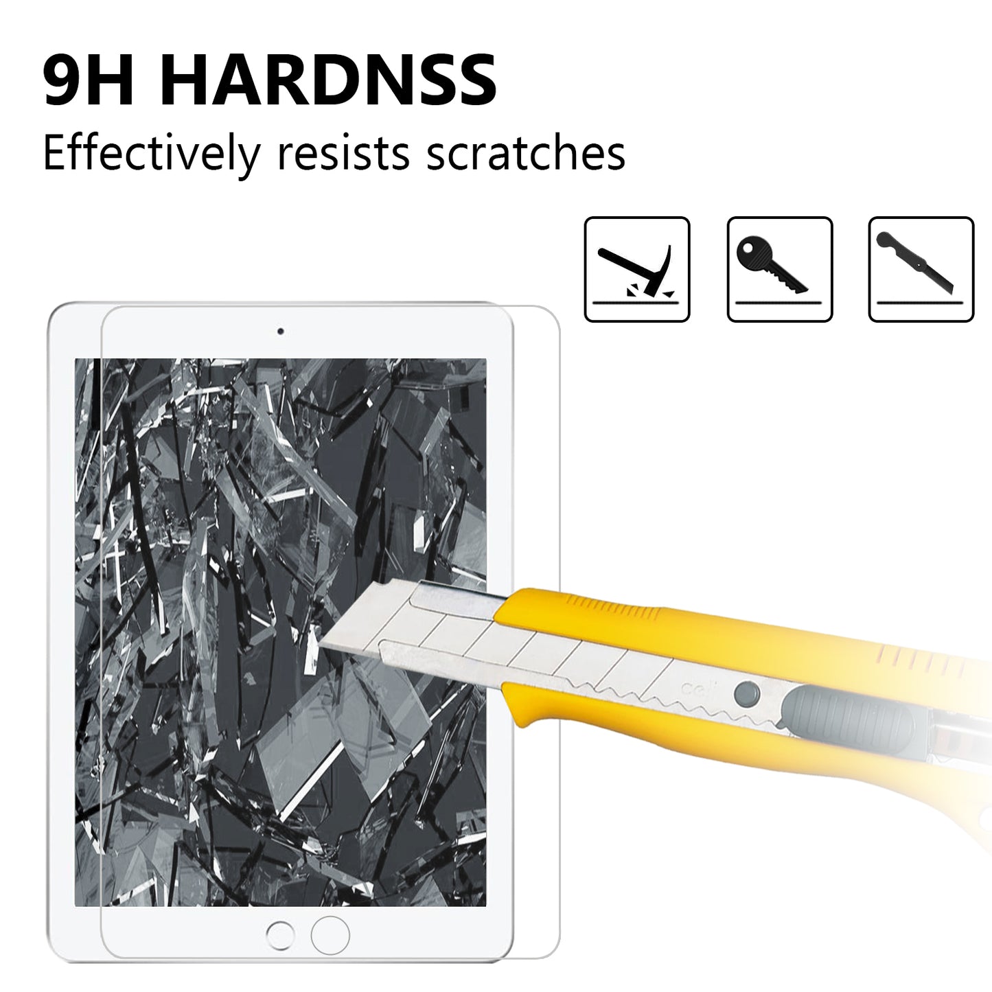 0.25mm Arc Edge 9H Full Screen Covering Tempered Glass Shield for iPad 9.7-inch (2018)/9.7-inch (2017)