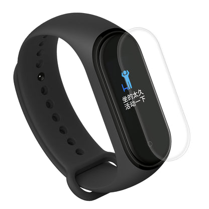 For Xiaomi Mi Smart Band 4 / Mi Band 3 Adjustable Soft Silicone Watch Band Strap + Full Covering Soft TPU Screen Film