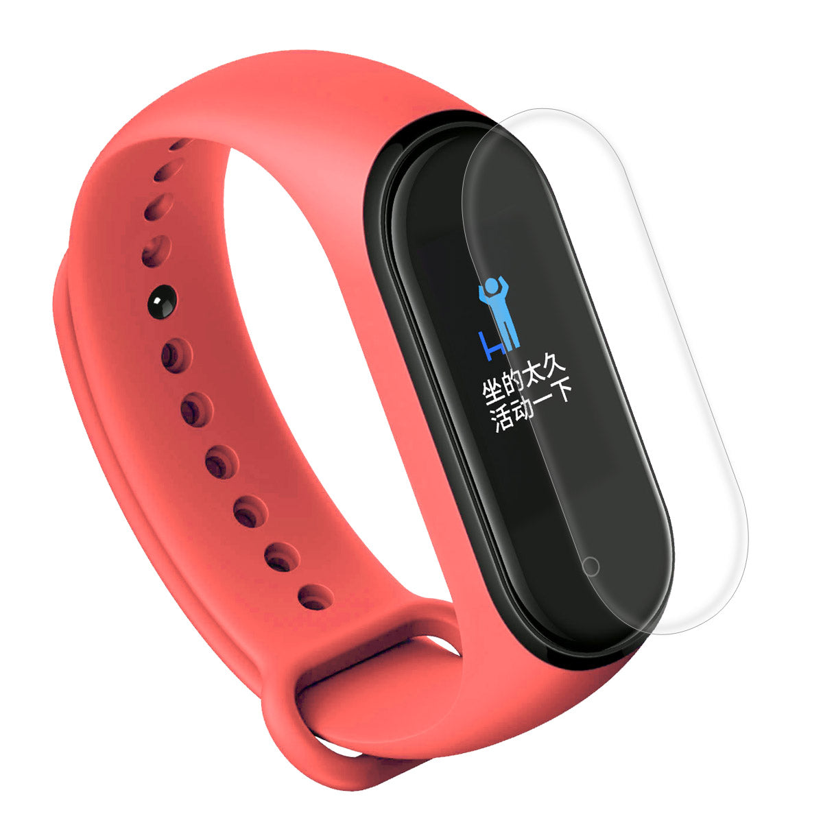 For Xiaomi Mi Smart Band 4 / Mi Band 3 Adjustable Soft Silicone Watch Band Strap + Full Covering Soft TPU Screen Film