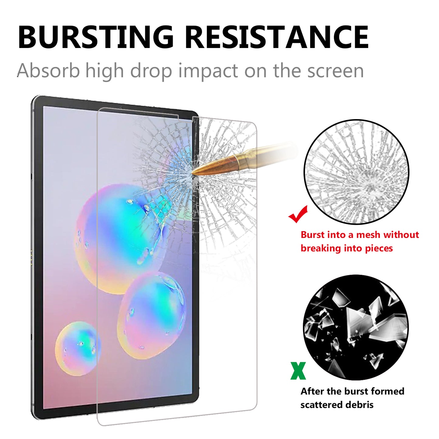 0.25mm 9H Full Size Tempered Glass Screen Protective Cover (Arc Edge) for Samsung Galaxy Tab S6