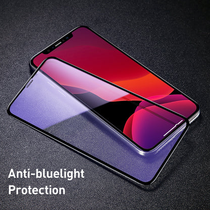 BASEUS 2Pcs 0.3mm Full Coverage Anti-blue-ray Tempered Glass Screen Protector for iPhone 11 Pro Max 6.5 inch (2019)/ XS Max [with Installation Tool]