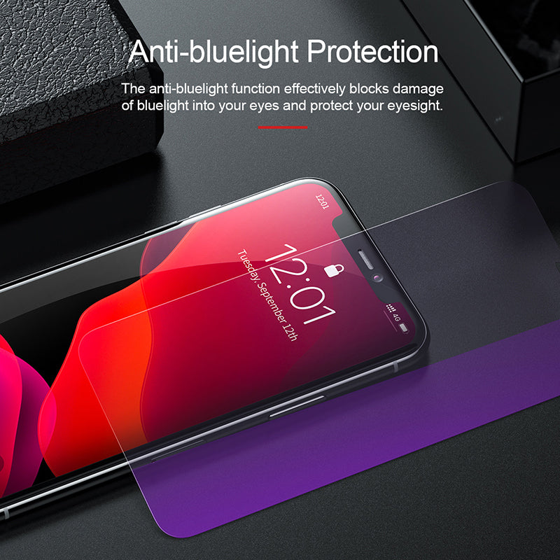 BASEUS 2Pcs 0.3mm Full Coverage Anti-blue-ray Tempered Glass Screen Protector for iPhone 11 Pro Max 6.5-inch (2019) / XS Max