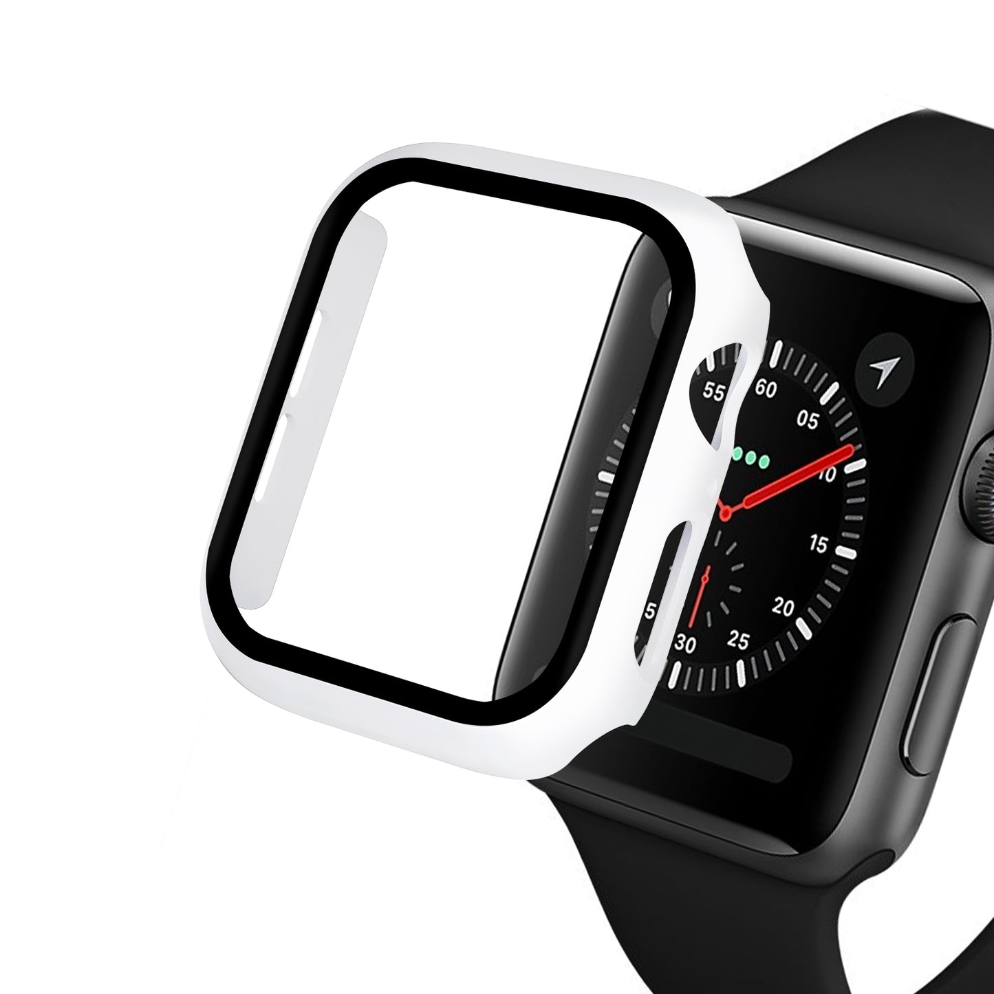 HAT PRINCE For Apple Watch Series 4 / 5 / 6 / SE / SE (2022) 40mm PC Frame + Tempered Glass Protector Watch Case