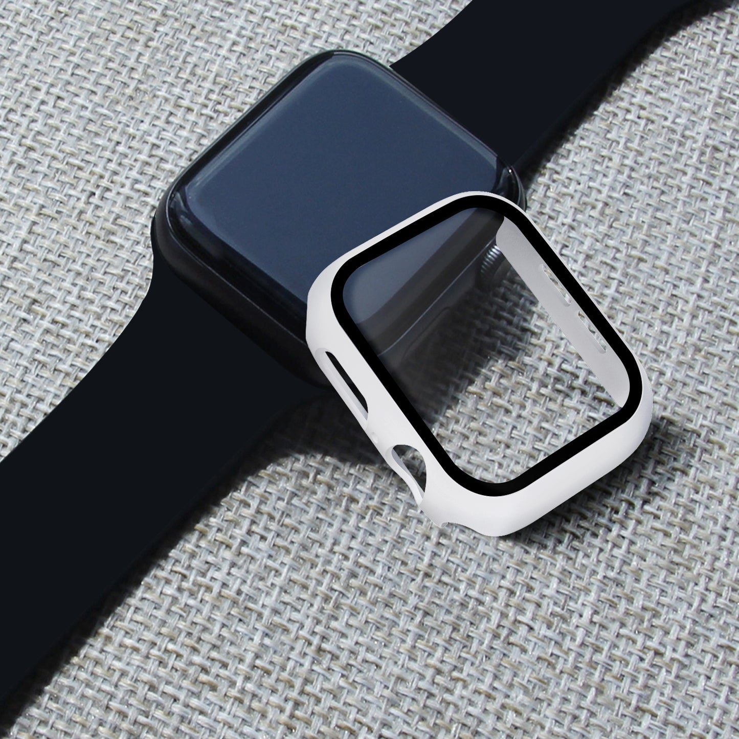 HAT PRINCE For Apple Watch Series 4 / 5 / 6 / SE / SE (2022) 40mm PC Frame + Tempered Glass Protector Watch Case