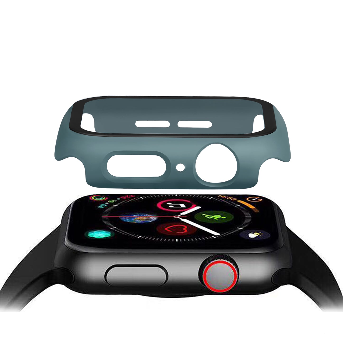 HAT PRINCE For Apple Watch Series 4 / 5 / 6 / SE / SE (2022) 40mm PC Frame + Tempered Glass Protector Watch Case