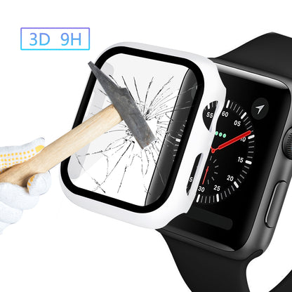 HAT PRINCE For Apple Watch Series 4 / 5 / 6 44mm / SE 44mm / SE (2022) 44mm PC Frame + Tempered Glass Protector Smart Watch Case