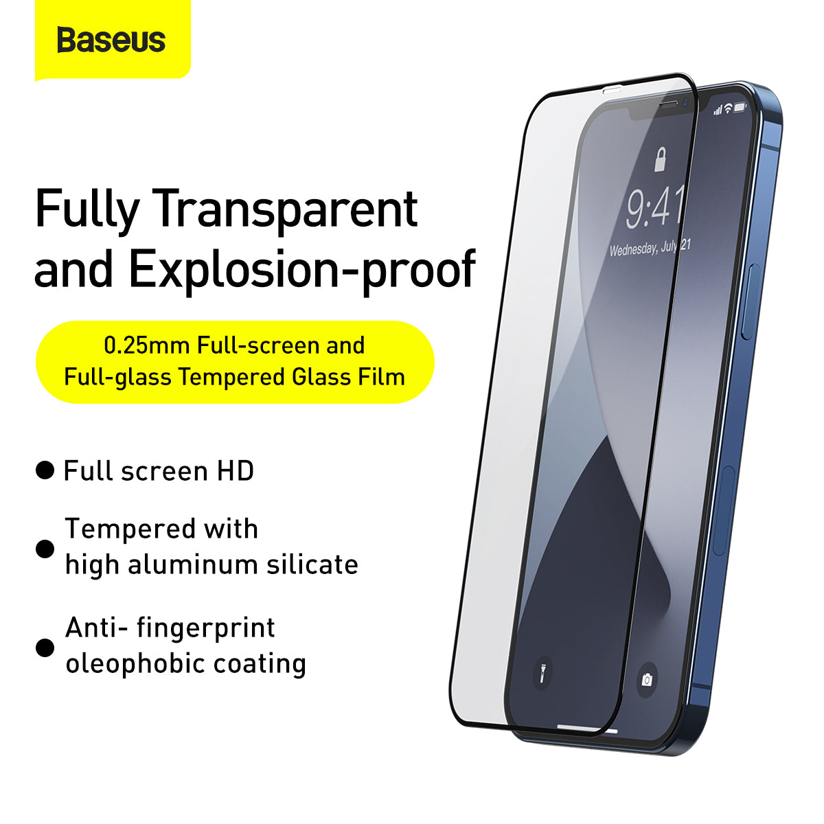 BASEUS 2PCS/Set 0.25mm Full Coverage Tempered Glass Screen Protector for iPhone 12 mini