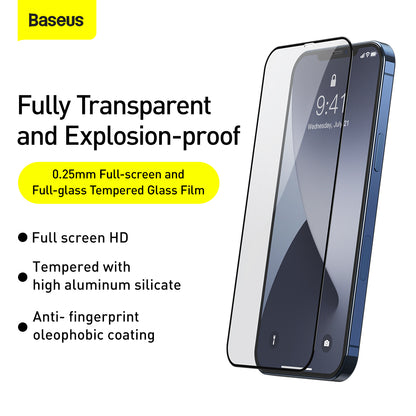 BASEUS 2PCS/Set 0.25mm Full Coverage Tempered Glass Screen Protector for iPhone 12 mini