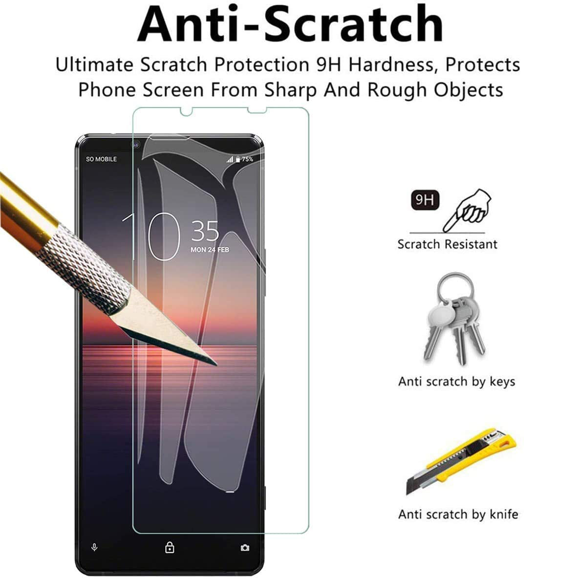 2.5D Arc Edge Tempered Glass Screen Protector for Sony Xperia 5 II Scratch-resistant Film