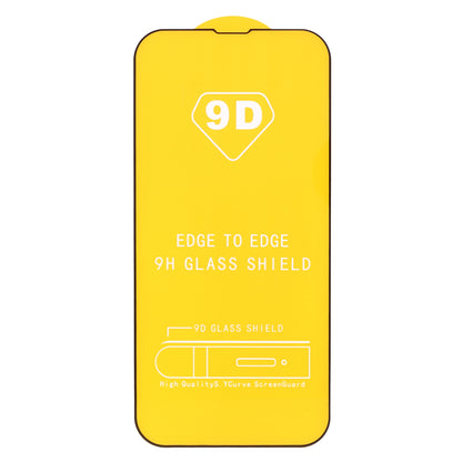 (Full Glue) 9D Full Screen Coverage Silk Print Tempered Glass Protective Film for iPhone 13 / 13 Pro / 14