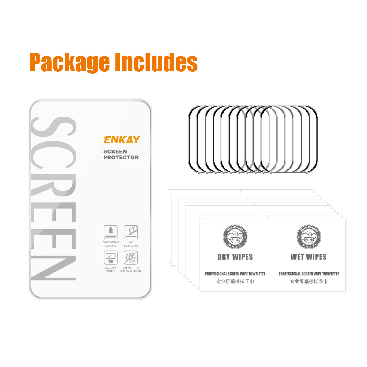 ENKAY HAT PRINCE 10Pcs / Set Full Coverage 3D Curved Hot Bending PET Screen Protector Film for Apple Watch Series 7 45mm / Series 8 45mm