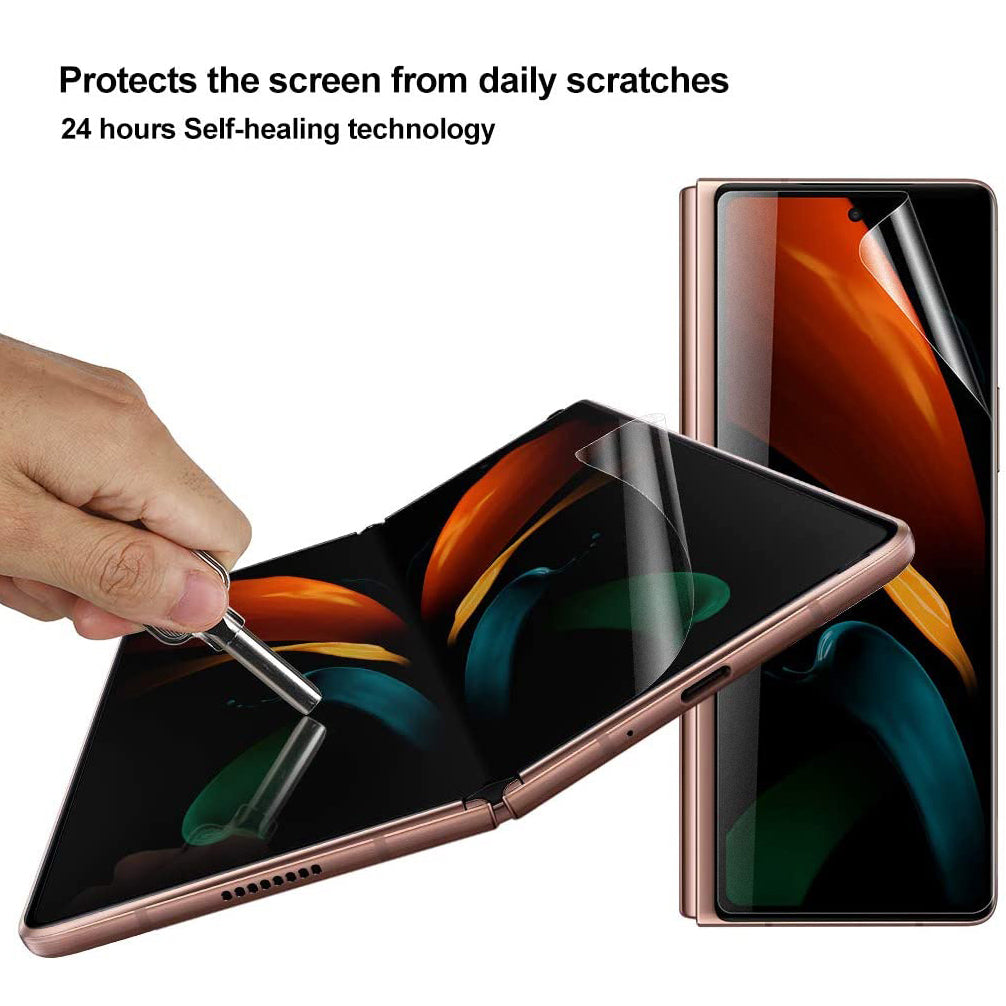 1 Set Full Coverage Anti-fingerprint Matte Screen Protective + Back Cover TPU Film for Samsung Galaxy Z Fold2 5G