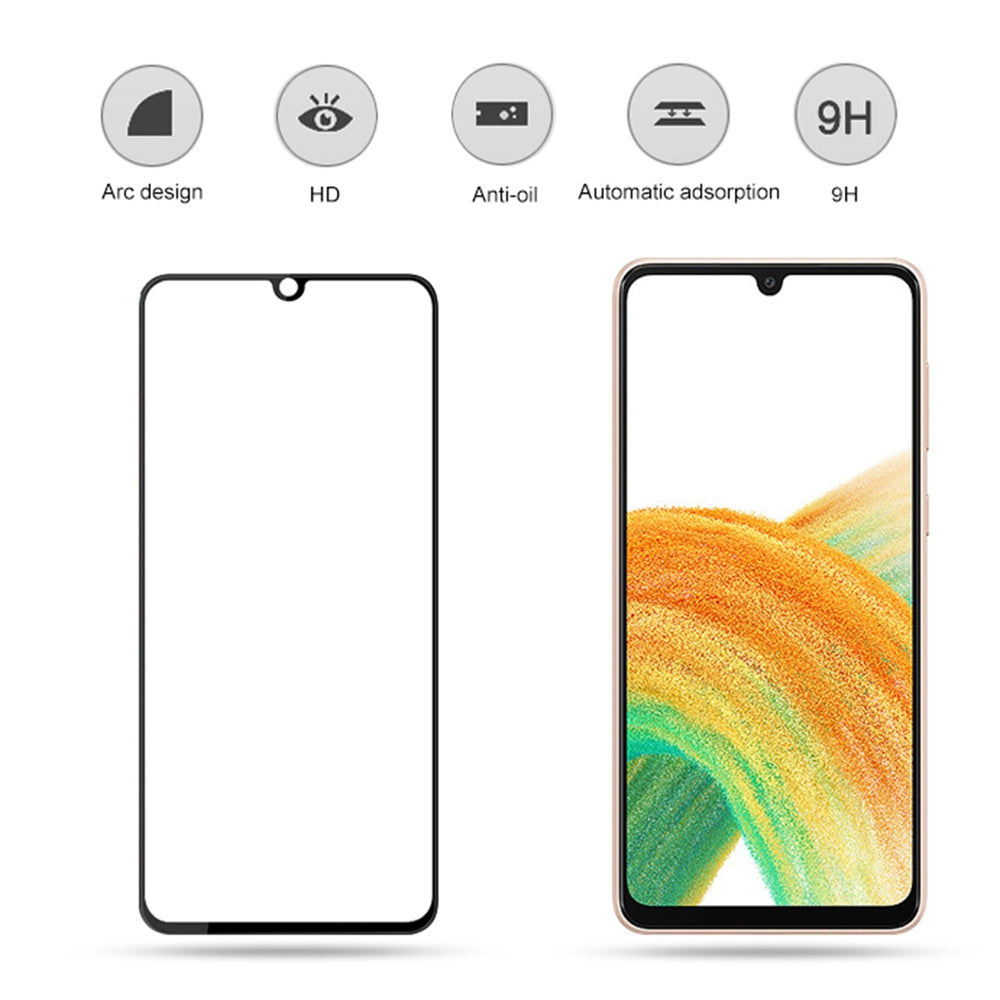 MOCOLO HD Clear Full Covering Full Glue Silk Printing Tempered Glass Screen Film for Samsung Galaxy A33 5G