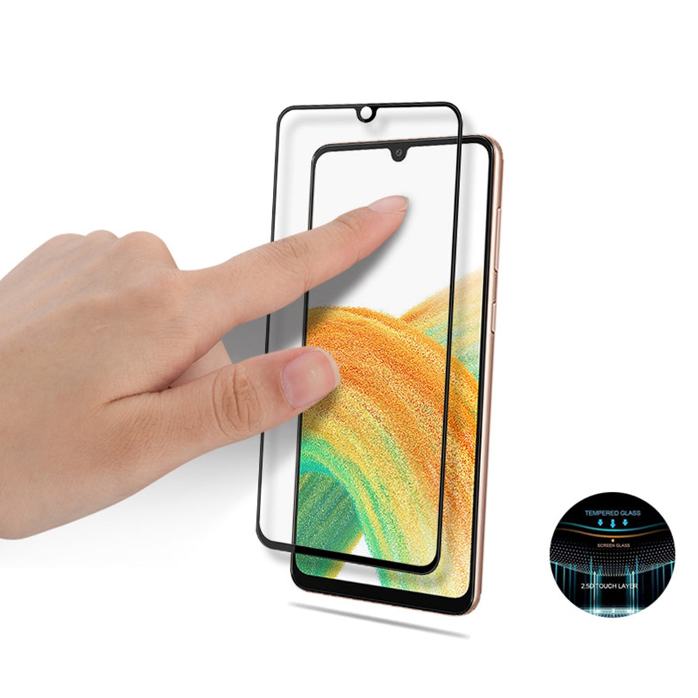 MOCOLO HD Clear Full Covering Full Glue Silk Printing Tempered Glass Screen Film for Samsung Galaxy A33 5G