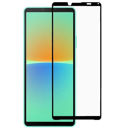 For Sony Xperia 10 IV Full Covering Anti-scratch Full Glue Cell Phone Screen Protector Silk Printing Tempered Glass Film