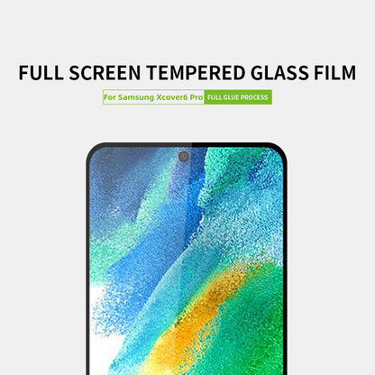 PINWUYO JK Tempered Glass Film Series-2 for Samsung Galaxy Xcover6 Pro 5G Full Glue Shatter-proof HD Clear Full Screen Protector