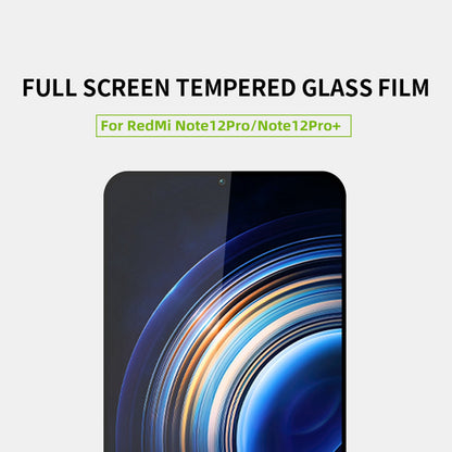 MOFI JK Tempered Glass Film Series-2 for Xiaomi Redmi Note 12 Pro 5G / 12 Pro+ 5G Full Glue Screen Protector, Full Covering High Aluminum-silicon Glass Film