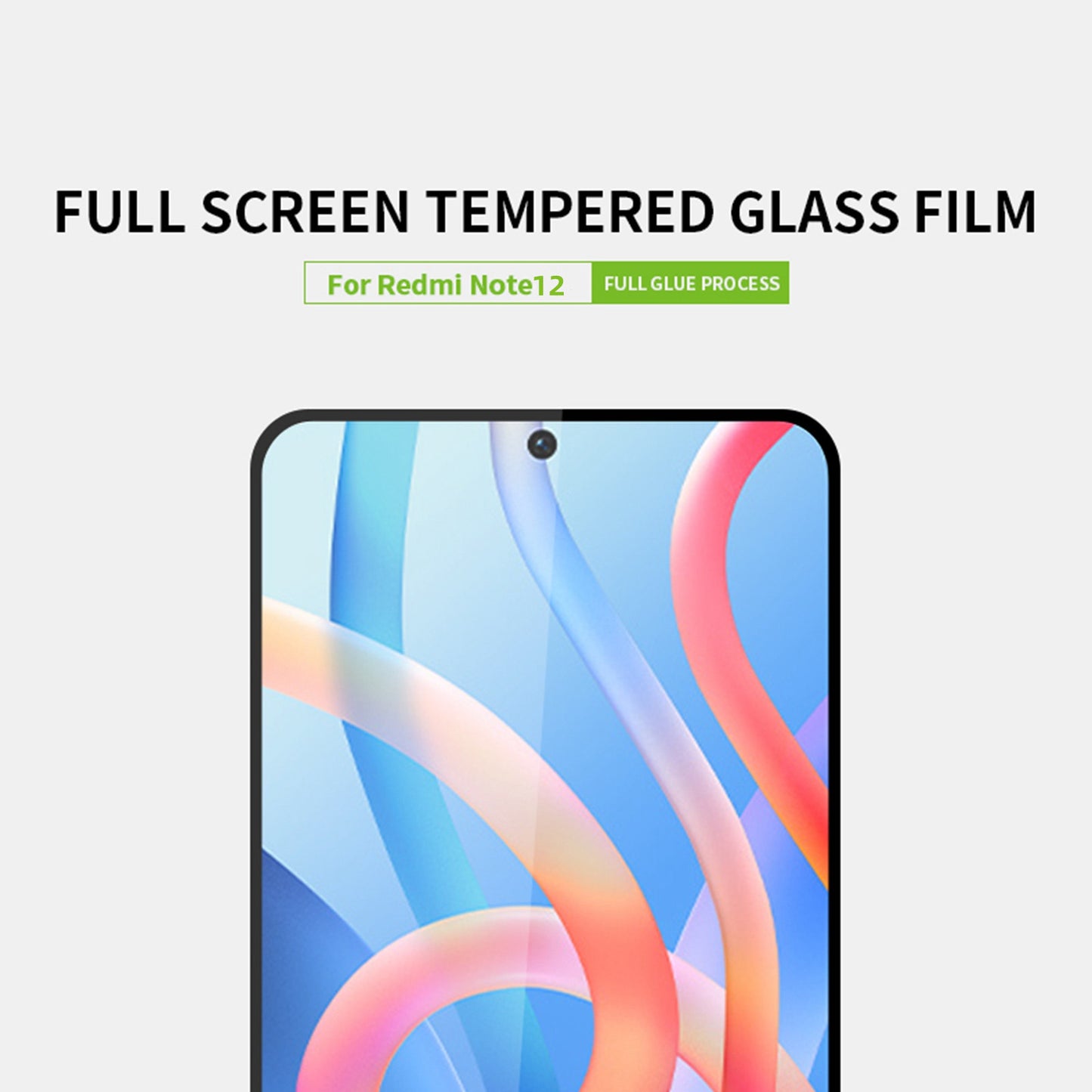 PINWUYO JK Tempered Glass Film Series-2 for Xiaomi Redmi Note 12 5G Full Covering High Aluminum-silicon Glass Full Glue Screen Protector