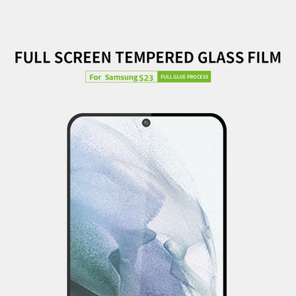 PINWUYO JK Tempered Glass Film Series-2 for Samsung Galaxy S23 Screen Protector Anti-scratch Full Glue Full Covering High Aluminum-silicon Glass Film (Support Fingerprint Unlock)