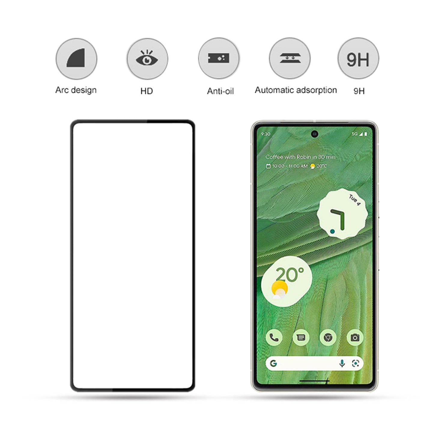 MOCOLO For Google Pixel 7 5G Full Glue Silk Printing Tempered Glass Film HD Clear Secondary Hardening Screen Protector